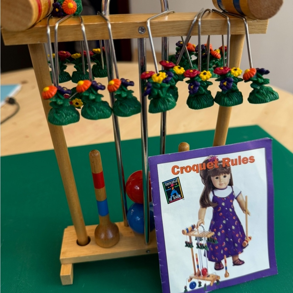 vintage American Girl Doll Croquet Set including original rule book